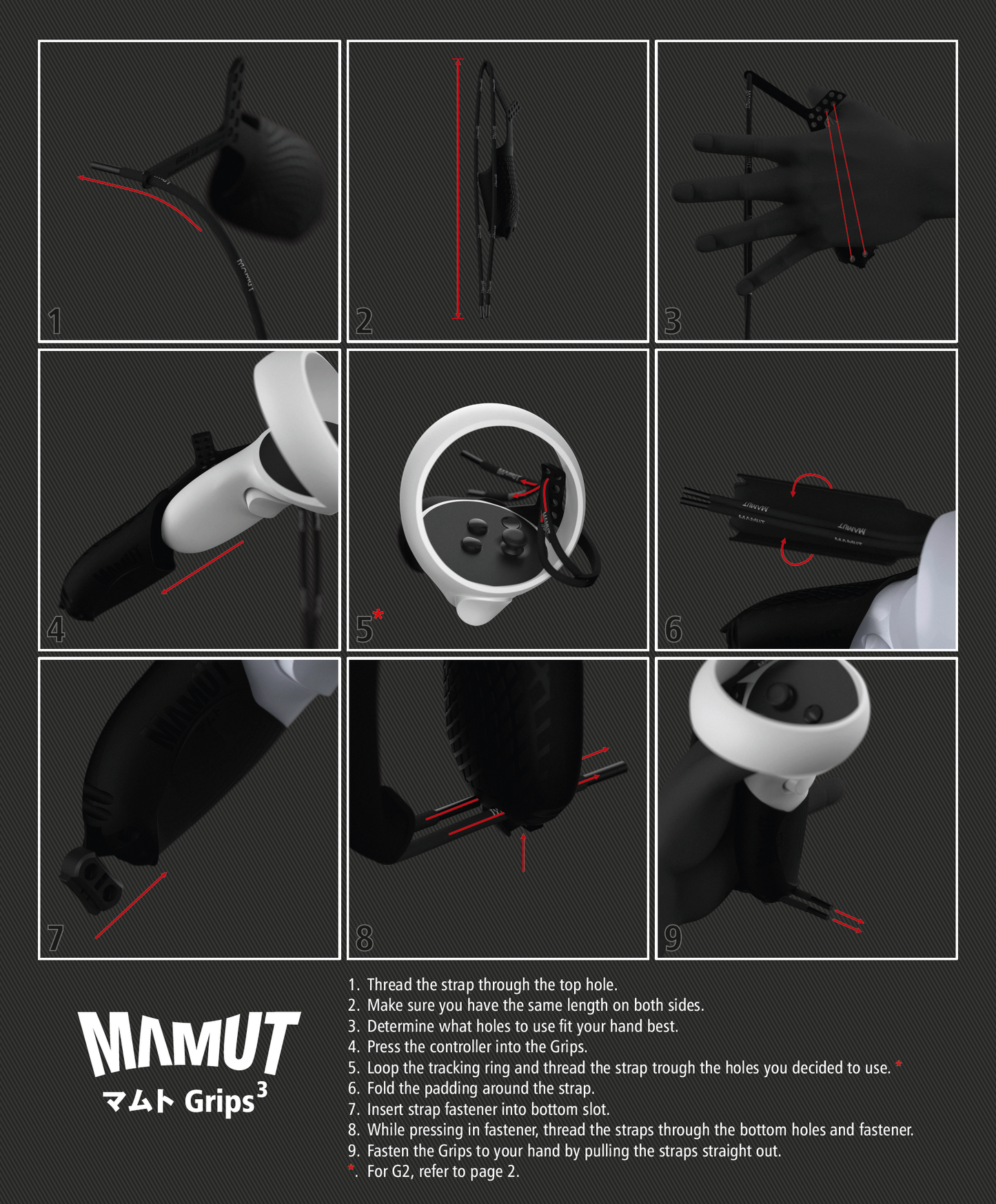 Mamut Grips³ inc velcro for HPG2
